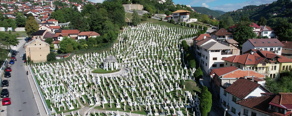 Sarajevo, cimitero, veduta aerea