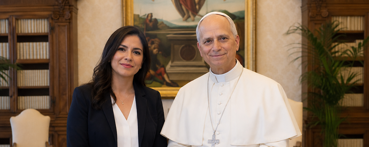 Maria Montserrat Alvaredo e papa Leone XIV